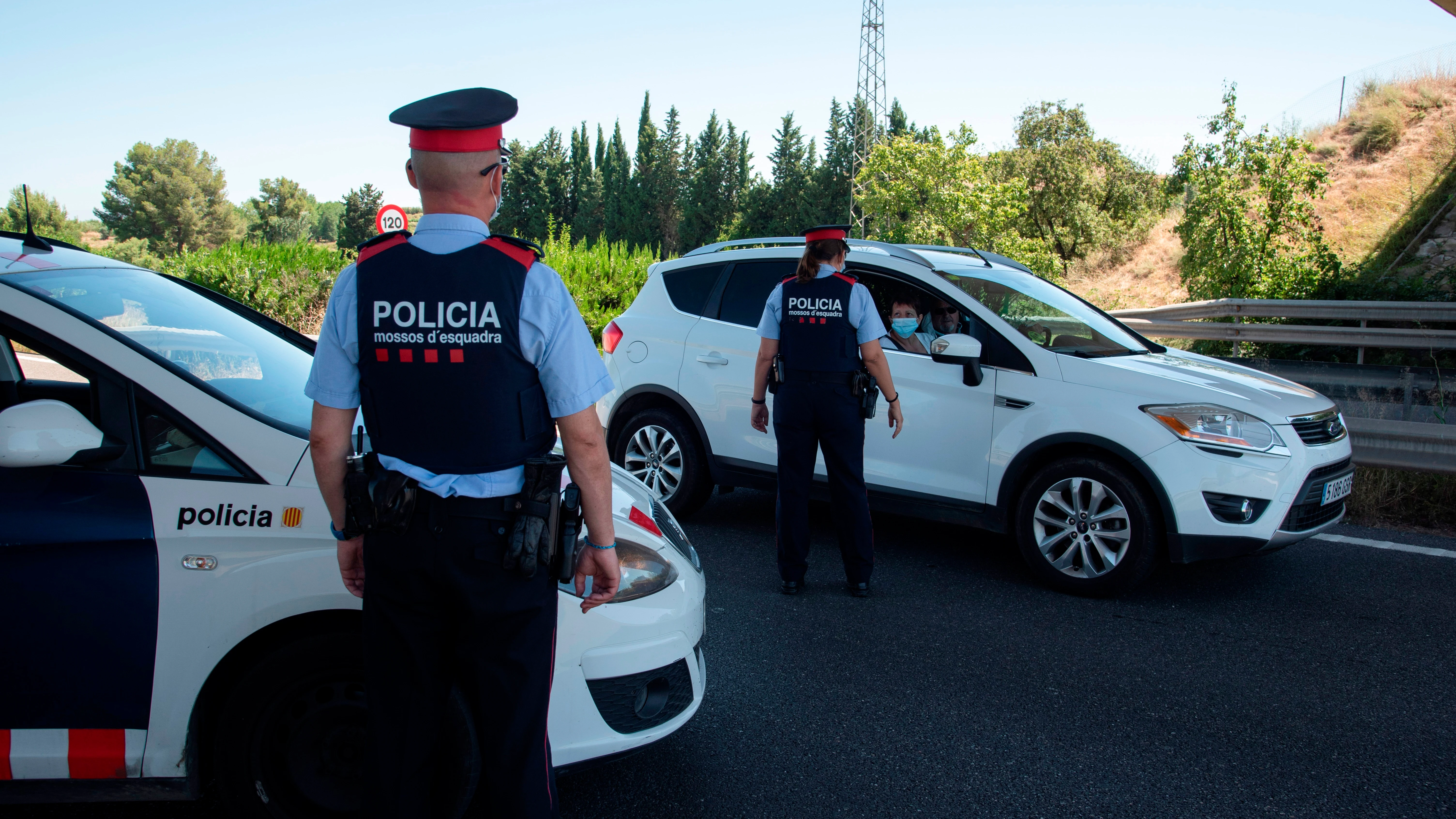 Control policial en la carretera N240 del la comarca del Segria