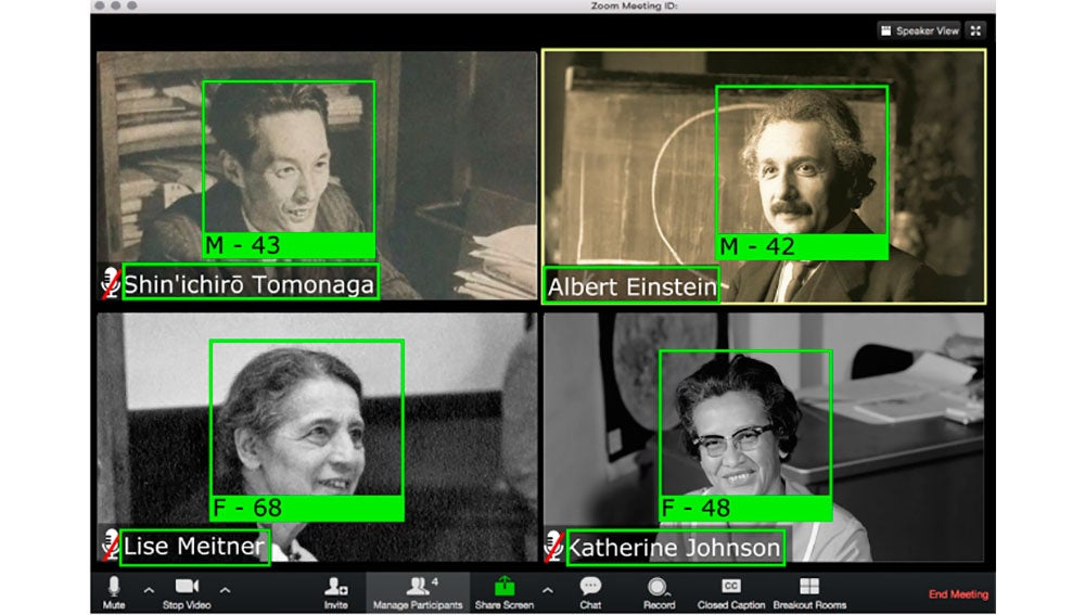 Recreación de la tecnología con fotos de personajes relevantes