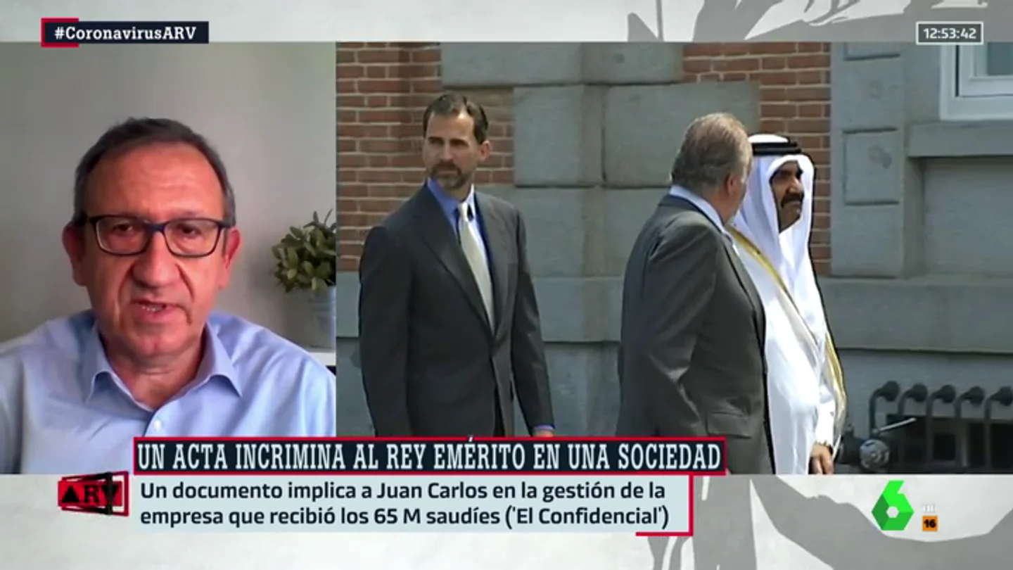 El presidente del sindicato de Técnicos de Hacienda, Carlos Cruzado. Cruzado, sobre la fortuna del rey: "De probarse que tiene fondos en el extranjero sin declarar estaríamos hablando de un delito fiscal agravado"