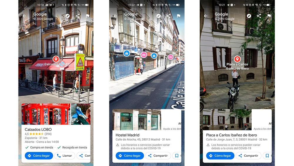 Negocios y lugares de interés en Street View