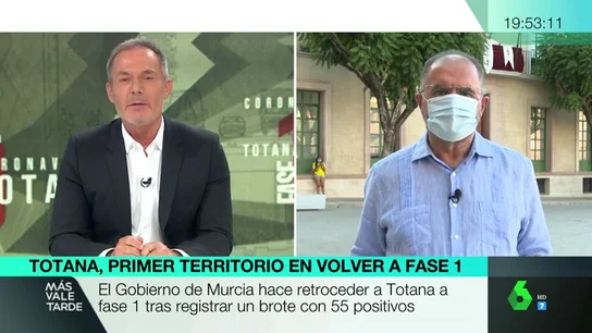 El alcalde de Totana afirma que el aumento de contagios es "escalofriante": "Ha fallado la responsabilidad de los ciudadanos" El alcalde de Totana afirma que el aumento de contagios es "escalofriante": "Ha fallado la responsabilidad de los ciudadanos"