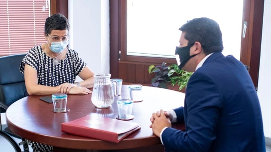 La ministra de Exteriores, Arancha González Laya, en su encuentro con Fabian Picardo. La ministra de Exteriores, Arancha González Laya, en su encuentro con Fabian Picardo.