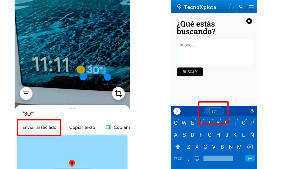 Enviando un texto al teclado