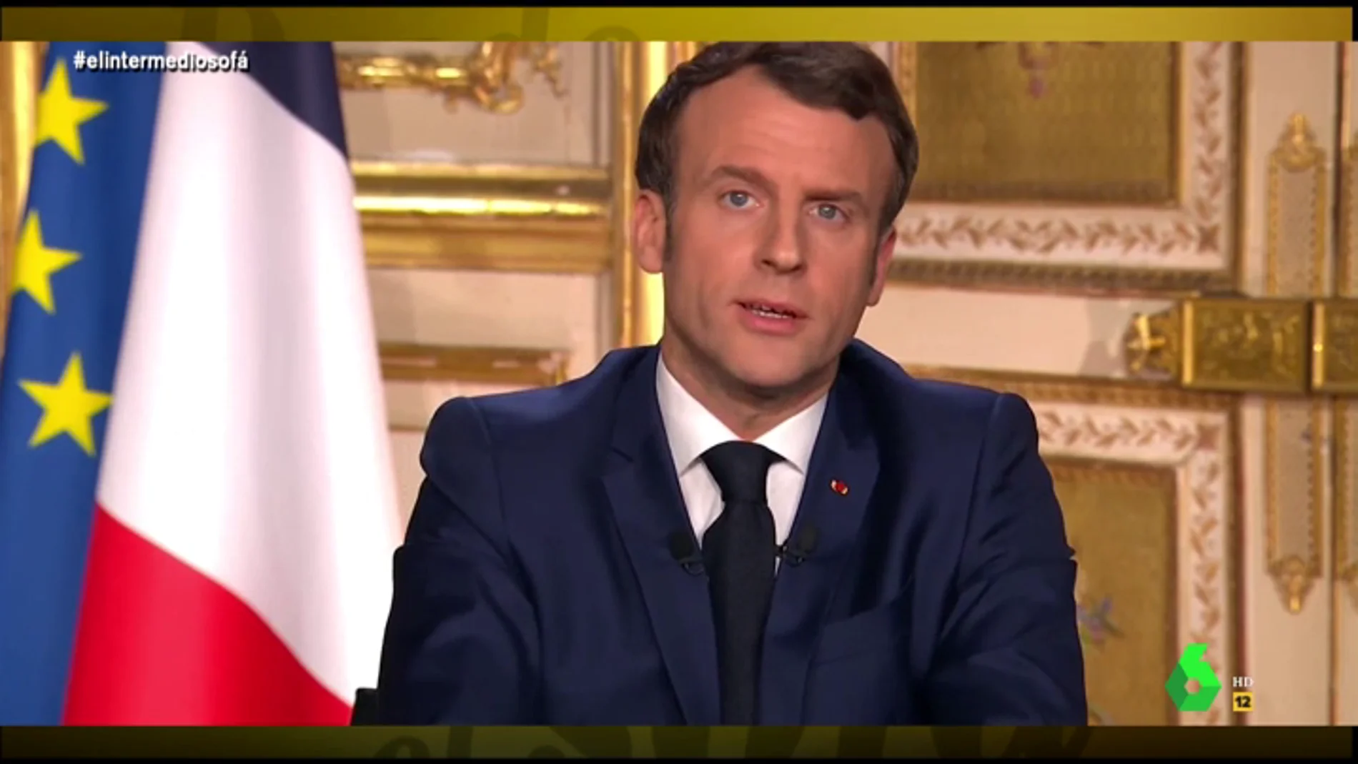 Vídeo manipulado - Macron imita al rey Juan Carlos durante su discurso a los franceses