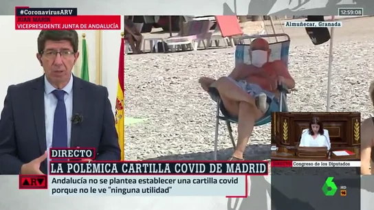 Juan Marín descarta crear una 'cartilla Covid' para Andalucía: "No compartimos esta propuesta" Juan Marín descarta crear una 'cartilla Covid' para Andalucía: "No compartimos esta propuesta"