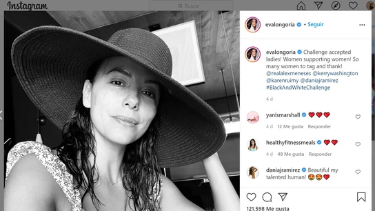 Eva Longoria ha participado en el reto subiendo una fotografía en blanco y negro. Eva Longoria ha participado en el reto subiendo una fotografía en blanco y negro.