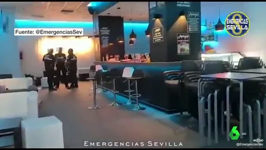 Imagen del bar desalojado en Sevilla Imagen del bar desalojado en Sevilla