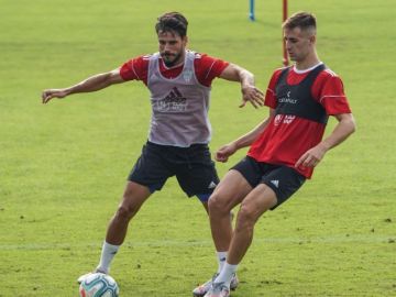 Futbolistas del Almería entrenando Futbolistas del Almería entrenando