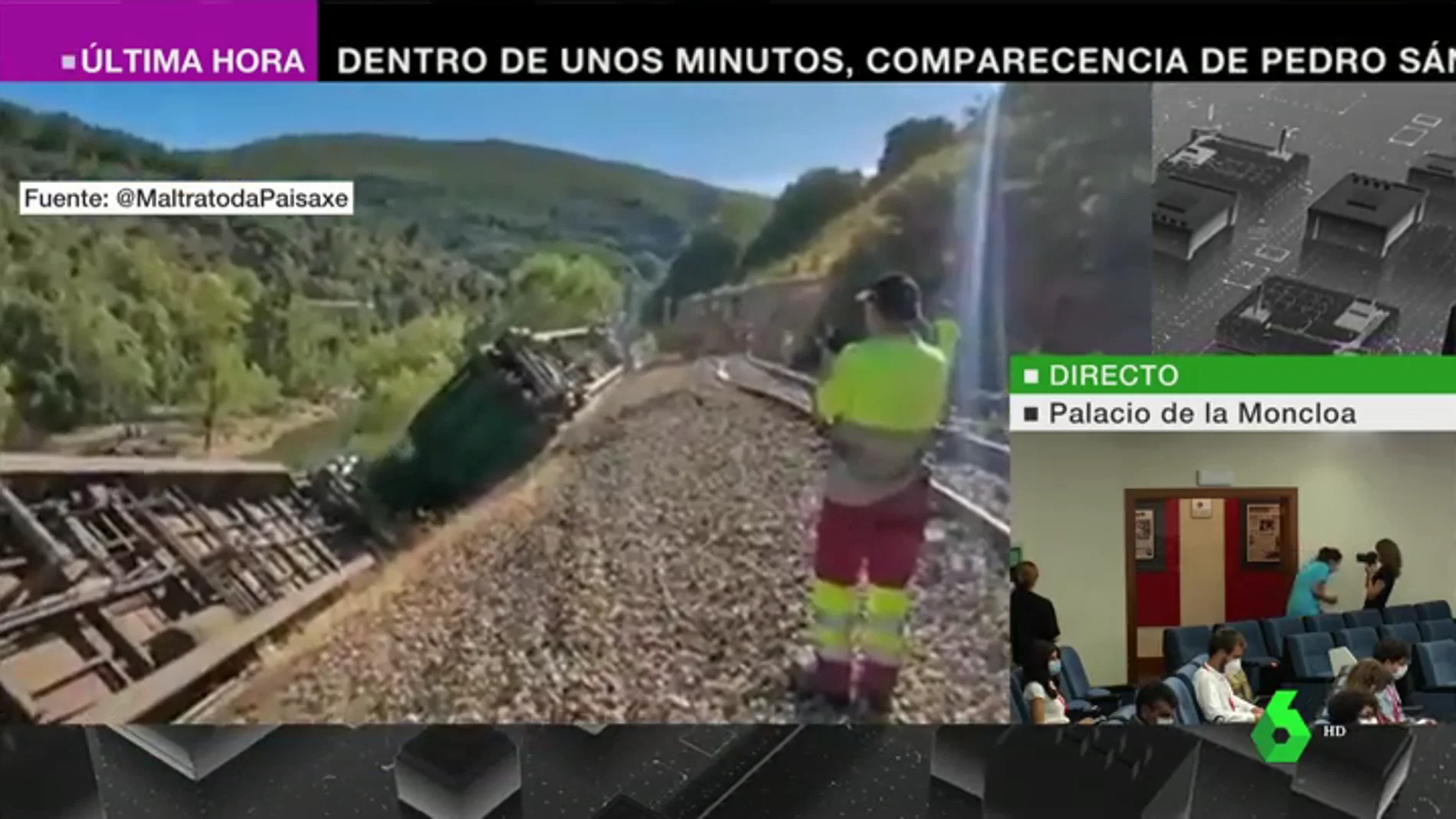 Arrojan al río Sil dos vagones del tren accidentado en Carballeda de Valdeorras, en Ourense