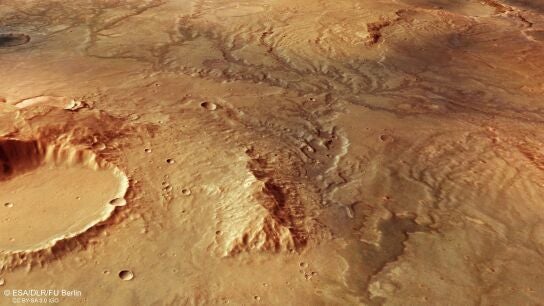 Marte: la erosi&oacute;n de agua bajo el suelo glacial form&oacute; los valles del planeta rojo 