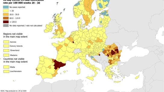 Mapa de incidencia en Europa Mapa de incidencia en Europa