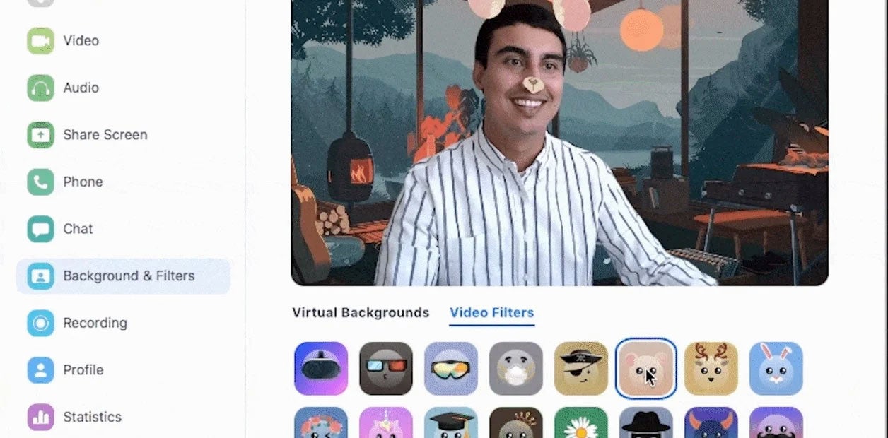 Nuevos filtros de vídeo de Zoom
