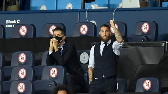 Sergio Ramos, en el Etihad Sergio Ramos, en el Etihad
