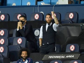 Sergio Ramos, en el Etihad Sergio Ramos, en el Etihad