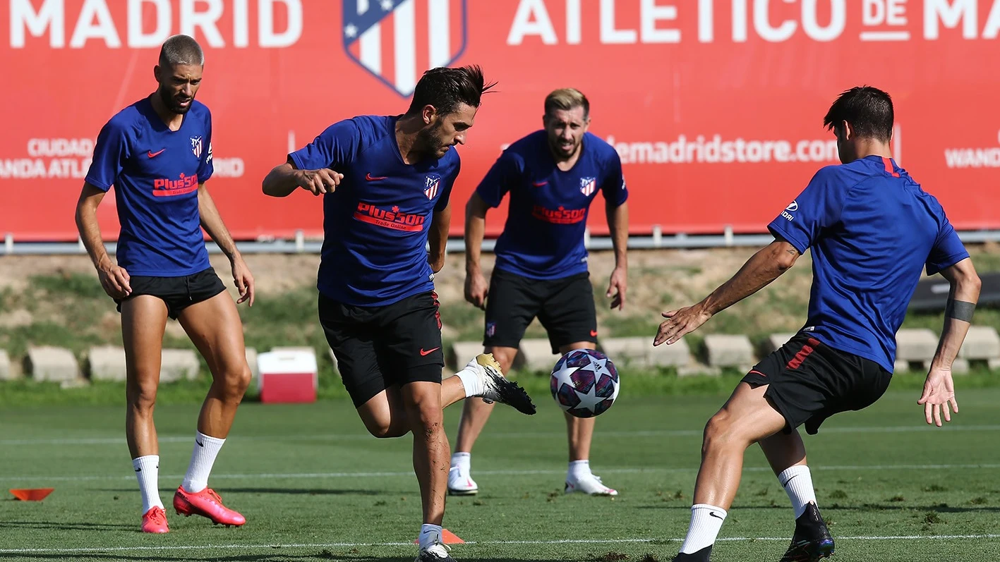 El Atlético, en un entrenamiento