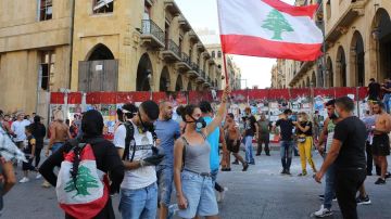 Protesta en Beirut, Líbano