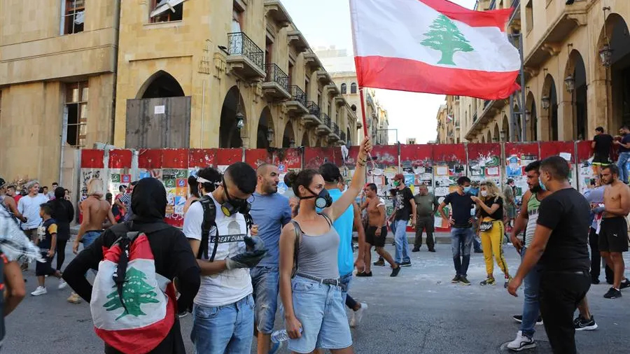 Protesta antigubernamental en Beirut, Líbano