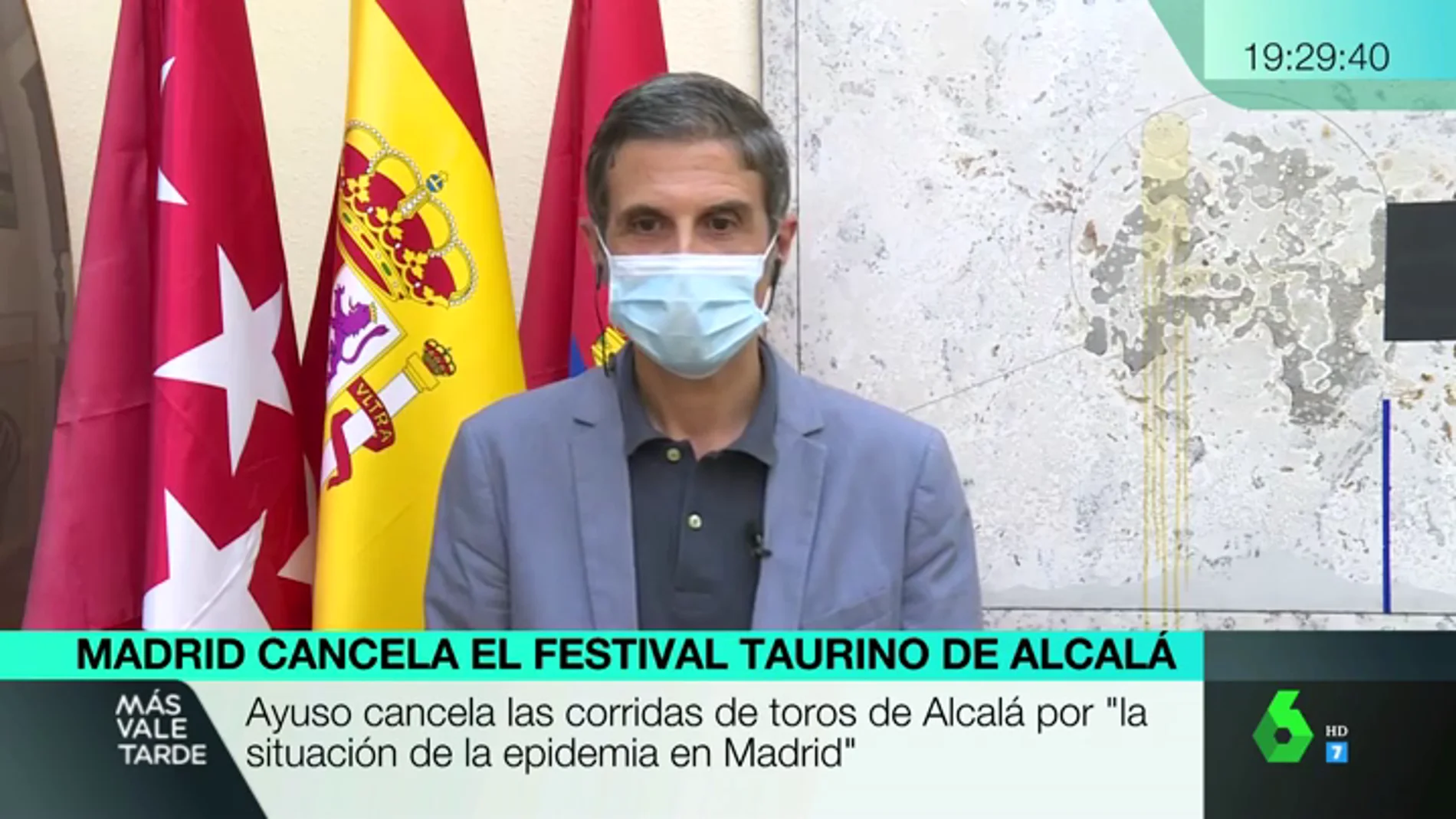 Habla el alcalde de Alcalá de Henares: "Ayuso dijo que desaconsejaba la corrida de toros, pero hay que gobernar y tomar medidas"