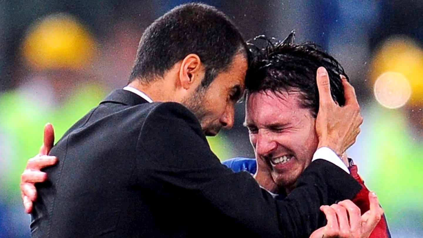 Guardiola, con Messi Guardiola, con Messi