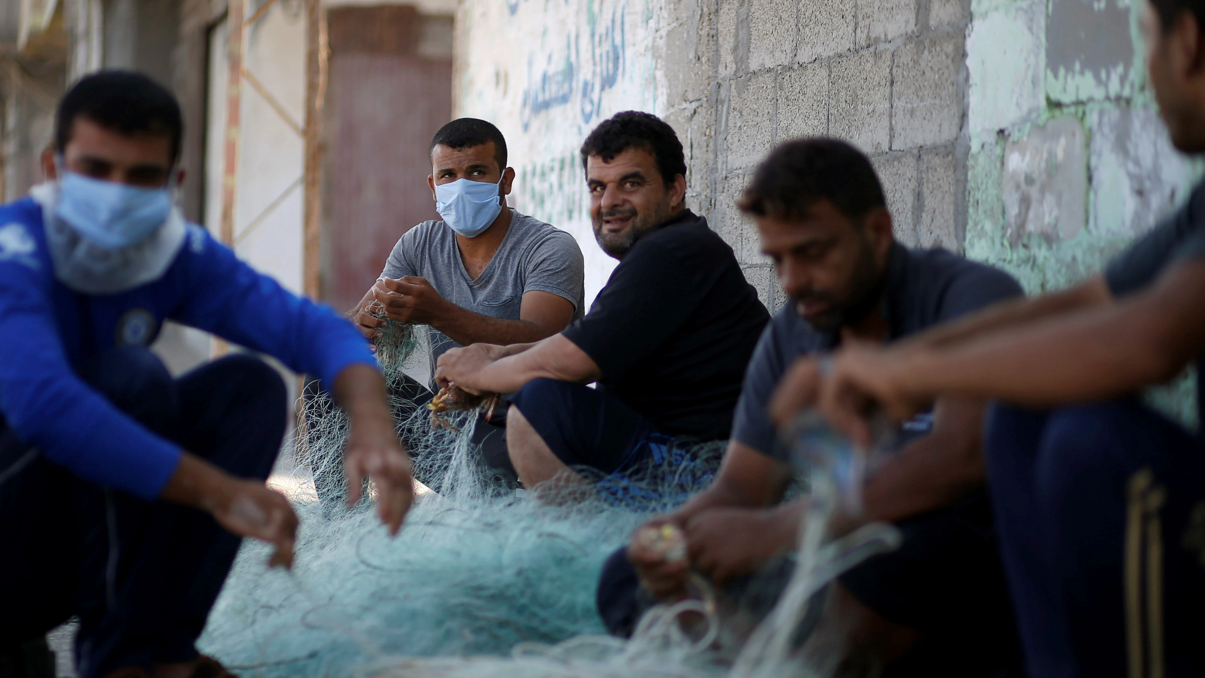 Habitantes de Gaza, durante la crisis del coronavirus