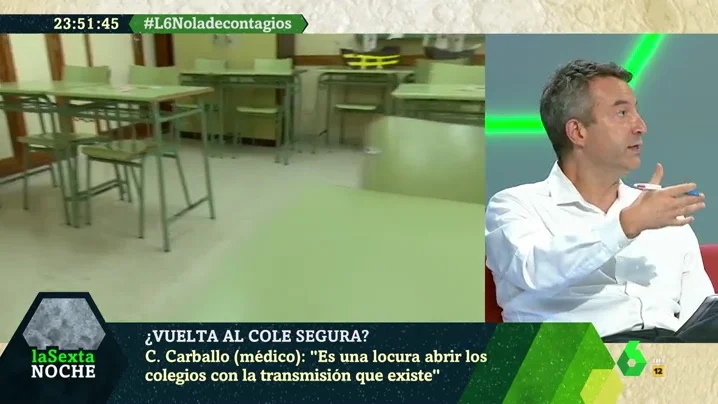 El doctor Carballo: "Con esta incidencia es una locura abrir los colegios"