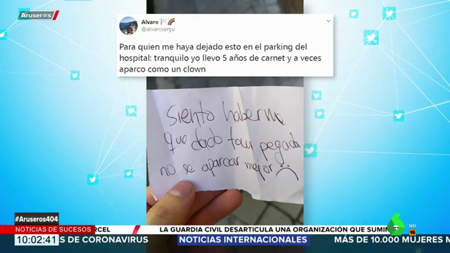 La curiosa nota que encontró un enfermero en el parabrisas de su coche: "No sé aparcar mejor"