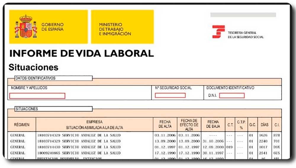 Informe vida laboral