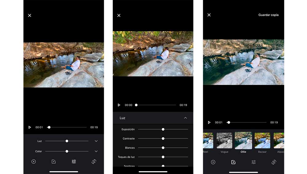 Nuevo editor de vídeo en Google Fotos para iOS