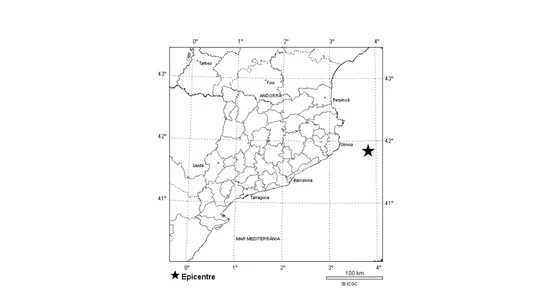 Epicentro del temblor cerca de la Costa Brava Epicentro del temblor cerca de la Costa Brava