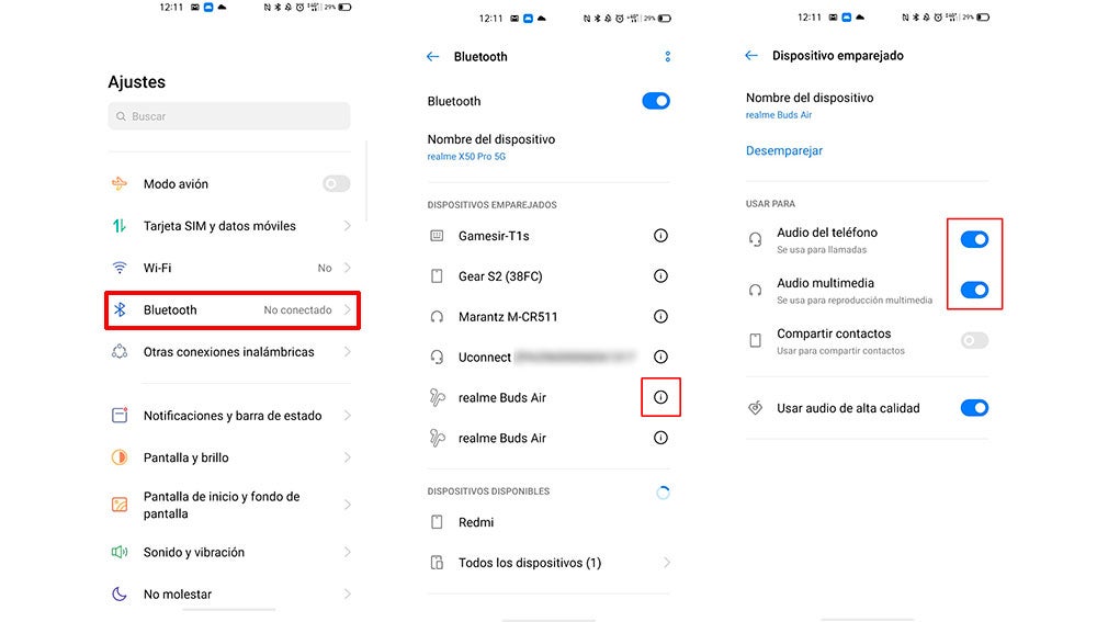 Mi celular no se online conecta a audifonos bluetooth