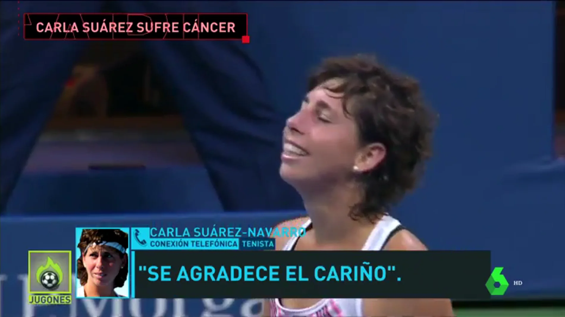 Carla Suárez habla con 'Jugones' tras recibir la dedicatoria más especial de Garbiñe Muguruza