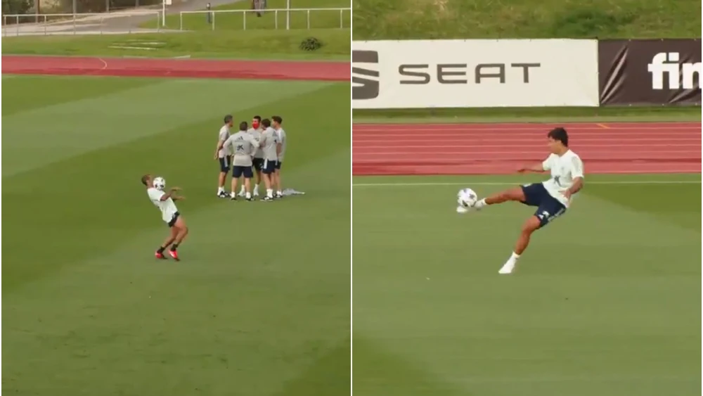 Thiago y Rodri Hernández con la Selección