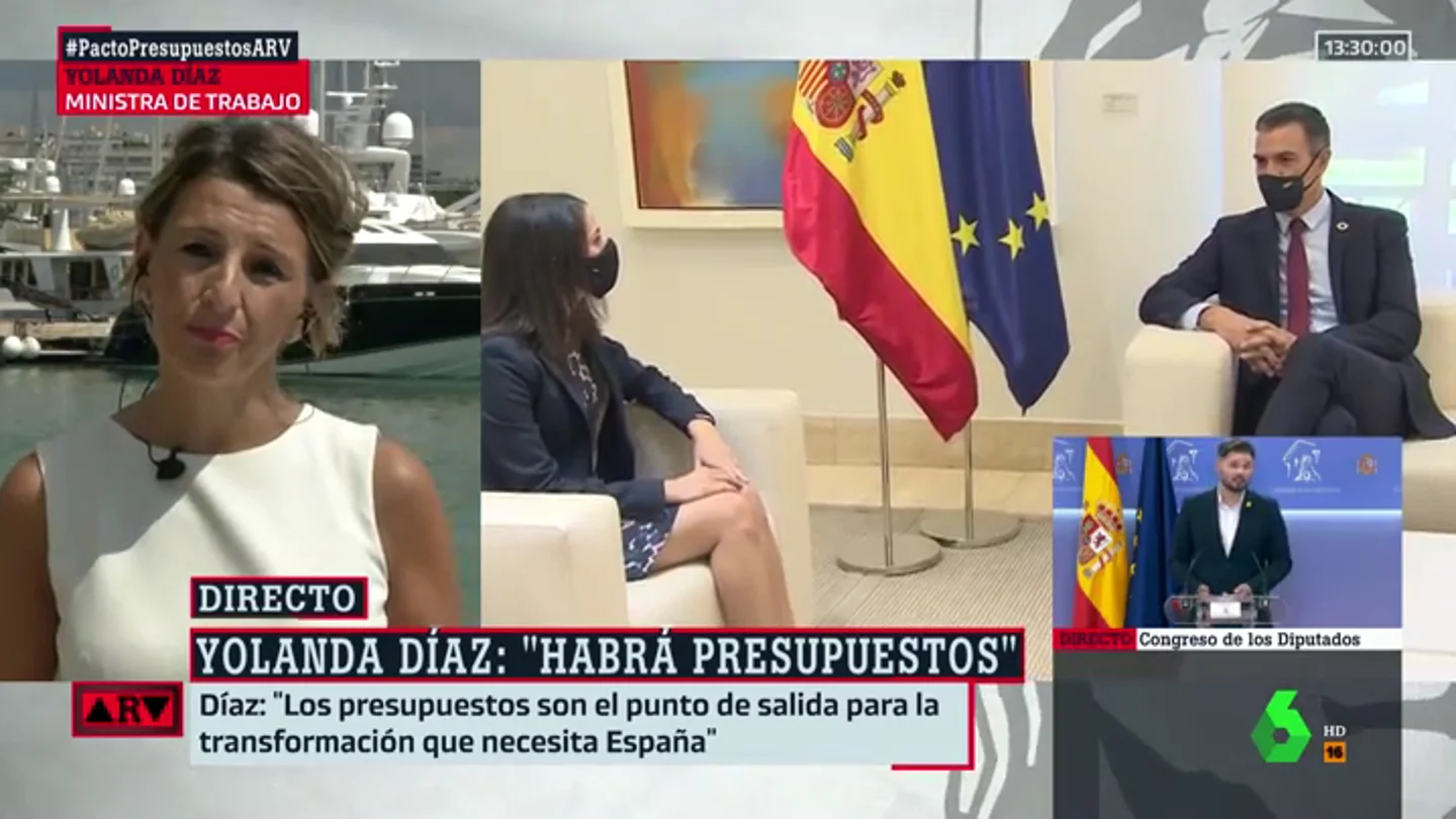 Yolanda Díaz, sobre si prefiere a ERC o a Cs: "Yo lo que quiero es que haya presupuestos" Yolanda Díaz, sobre si prefiere a ERC o a Cs: "Yo lo que quiero es que haya presupuestos"