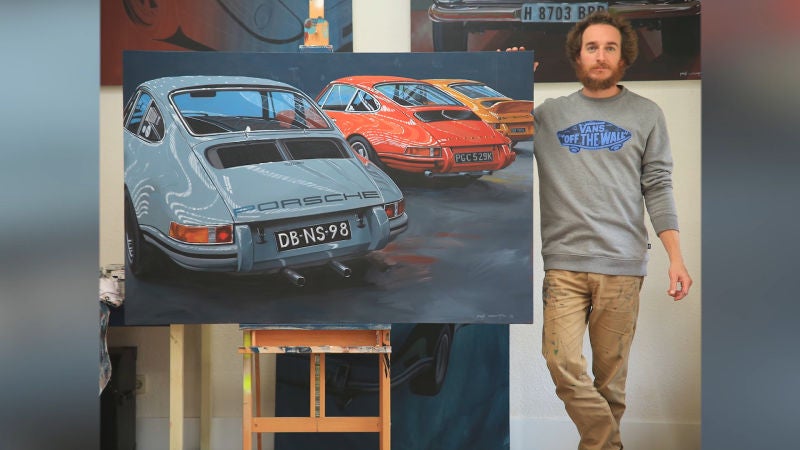 El pintor Manu Campa nos habla de su pasión por los coches en el Jarama