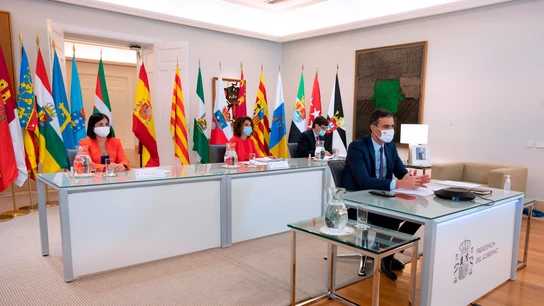 El presidente del Gobierno, Pedro Sánchez, durante una reunión con la Conferencia de Presidentes Autonómicos. El presidente del Gobierno, Pedro Sánchez, durante la reunión con la Conferencia de Presidentes Autonómicos.