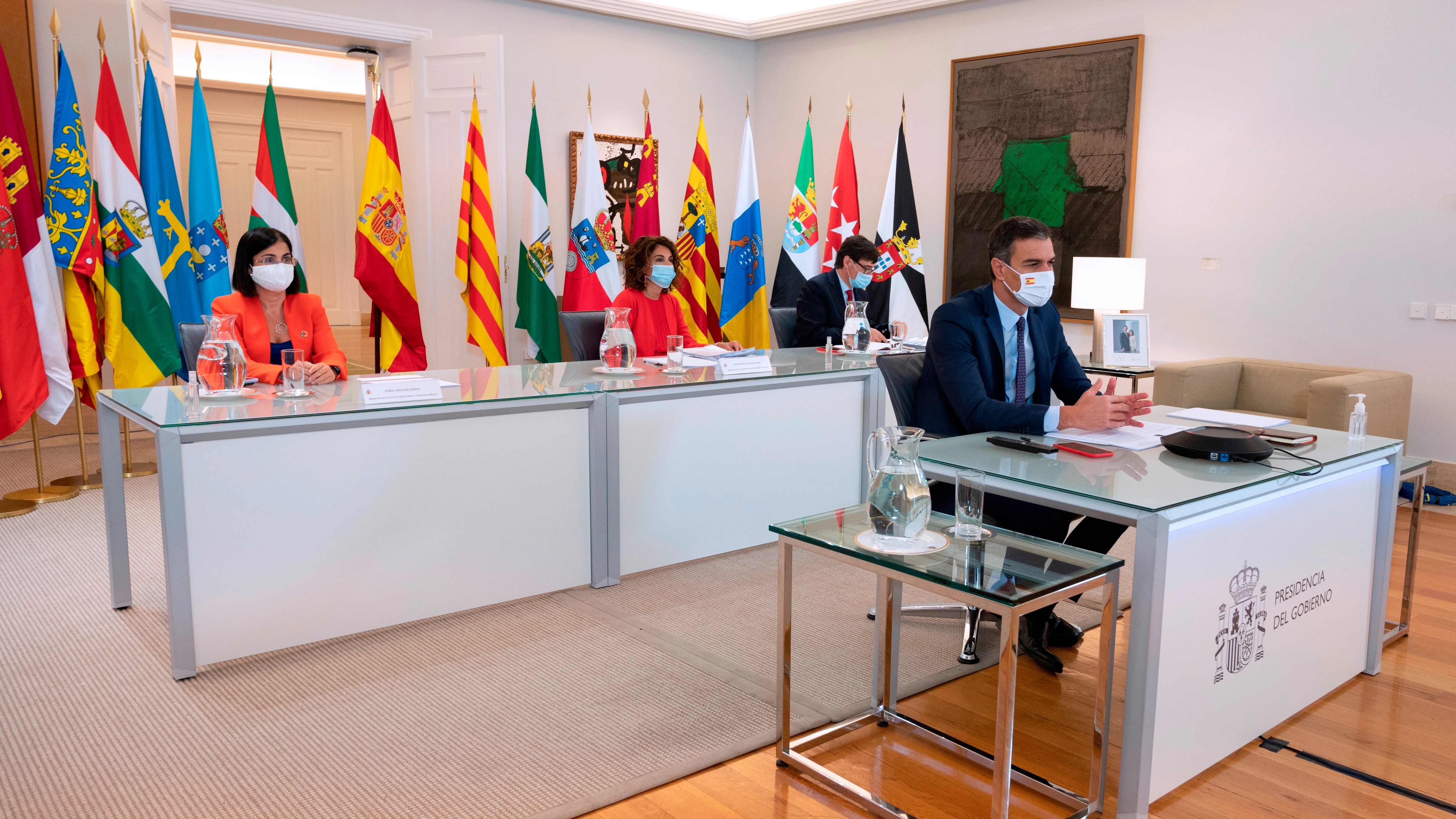 El presidente del Gobierno, Pedro Sánchez, durante la reunión con la Conferencia de Presidentes Autonómicos.