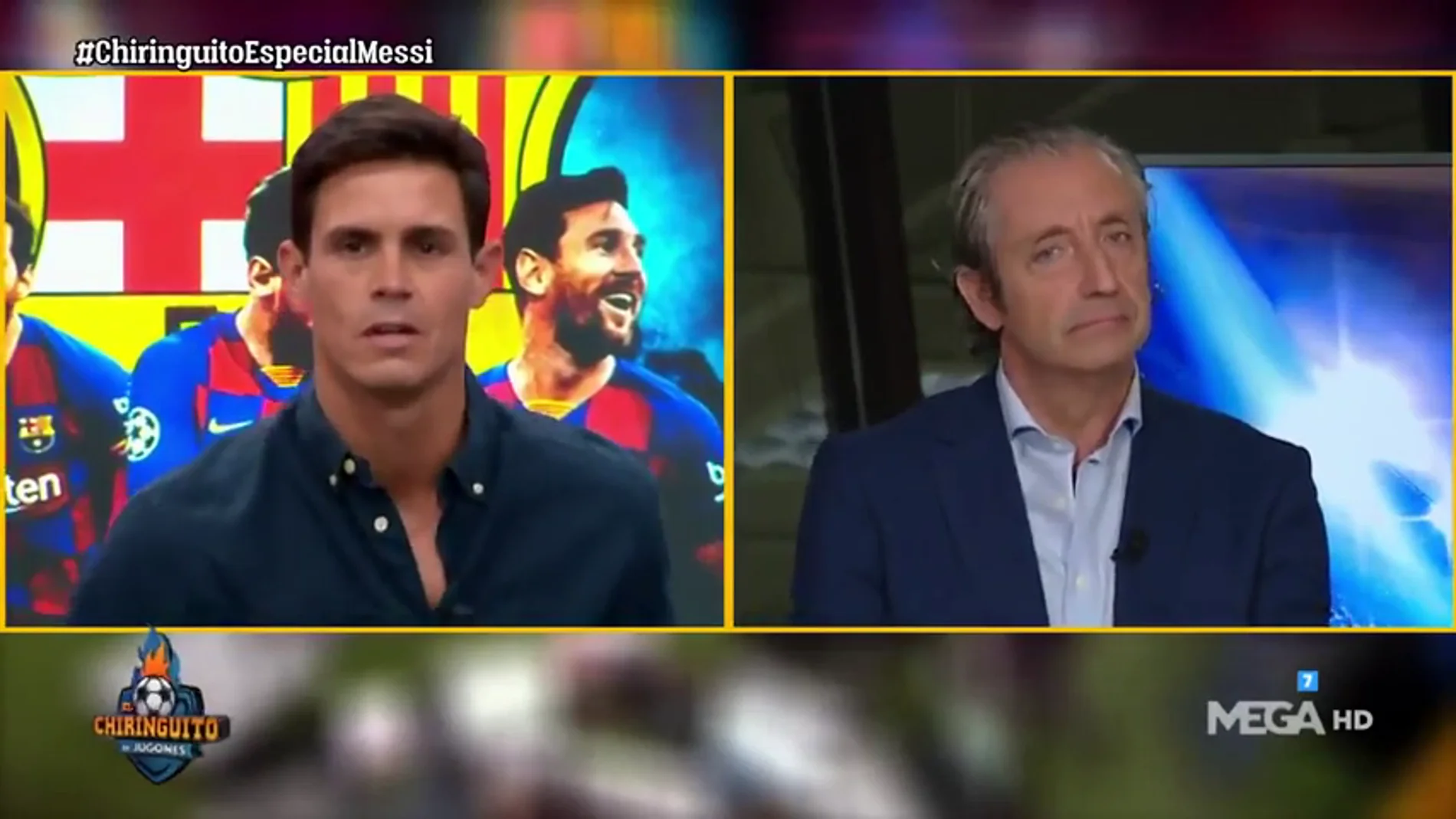 Edu Aguire, a la bancada del Barça en 'El Chiringuito': "Los Messi os han logrado engañar"