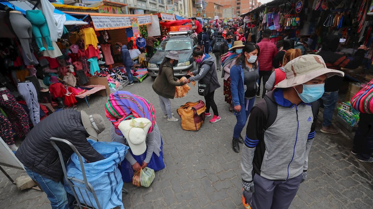 Imagen de un mercado de Bolivia