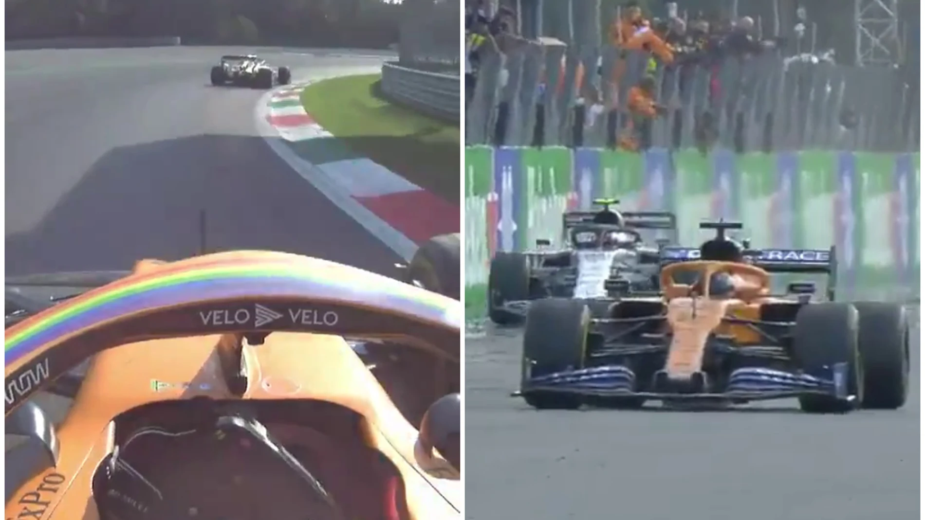 La lucha entre Sainz y Gasly en Monza