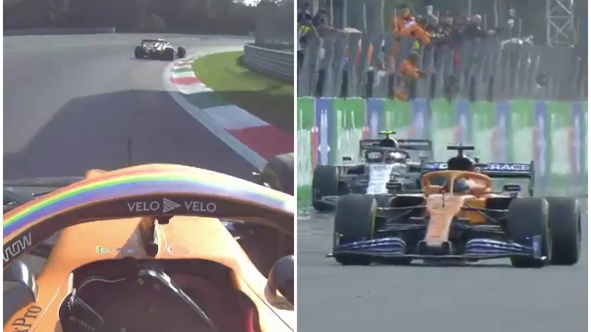 La lucha entre Sainz y Gasly en Monza