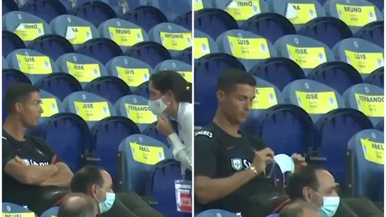 Cristiano Ronaldo, advertido por no llevar mascarilla Cristiano Ronaldo, advertido por no llevar mascarilla