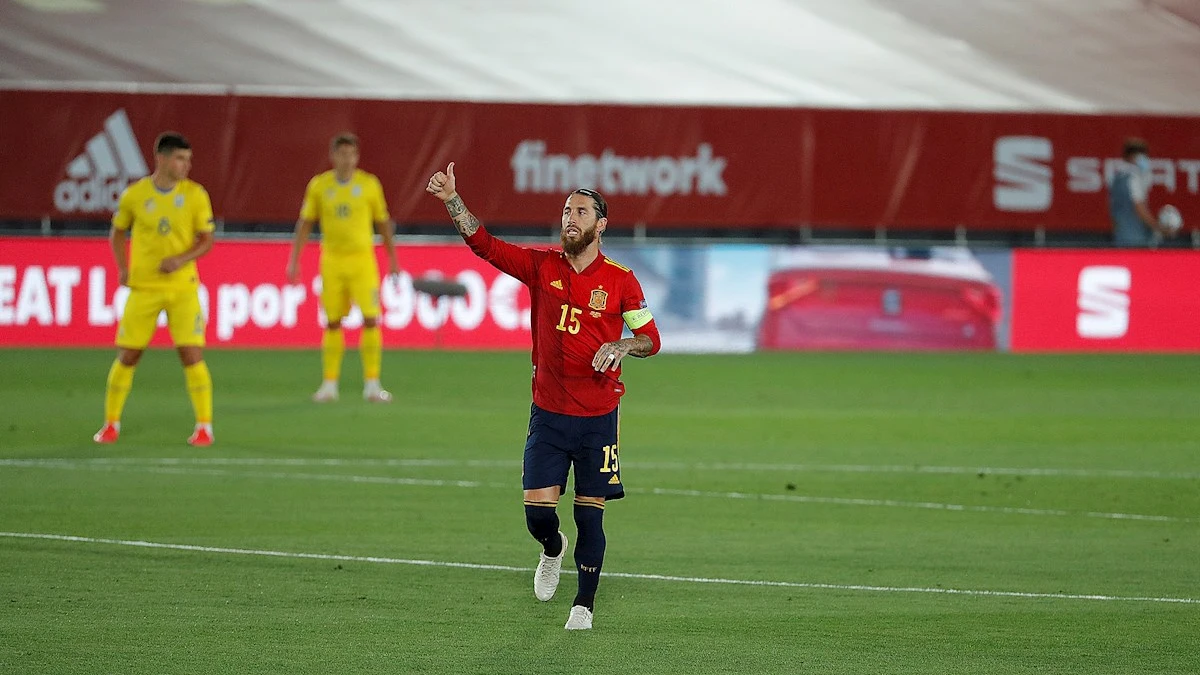 Sergio Ramos celebra un gol