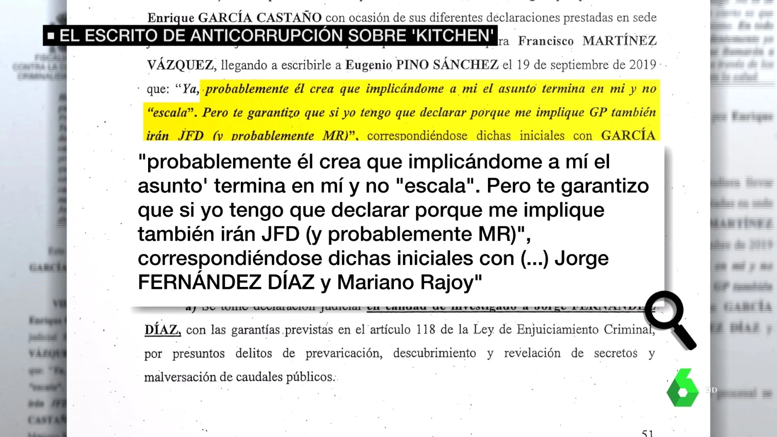 Escrito de Anticorrupción al que ha tenido acceso laSexta