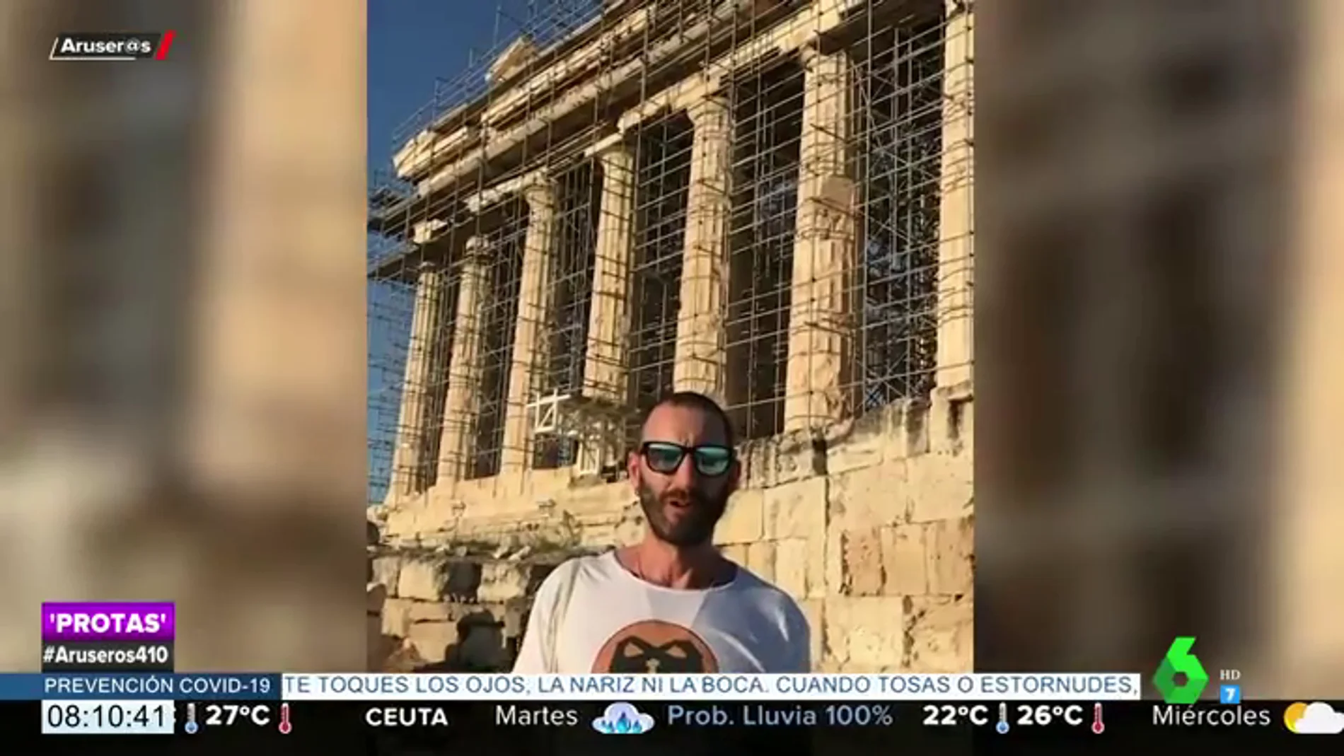 El chiste Dani Rovira sobre el Partenón en su vuelta al trabajo en Grecia