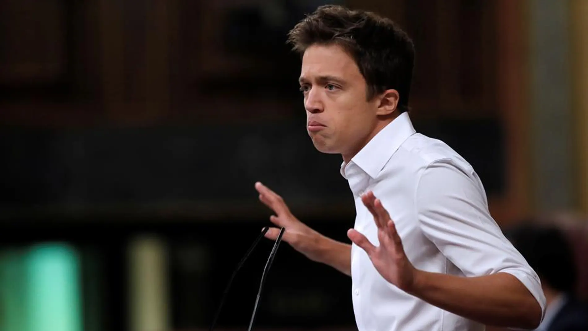 El líder de Más País, Iñigo Errejón, durante una intervención en el pleno del Congreso