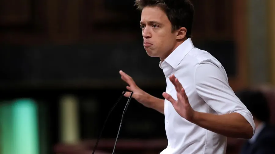 El líder de Más País, Iñigo Errejón, durante su intervención en el pleno del Congreso