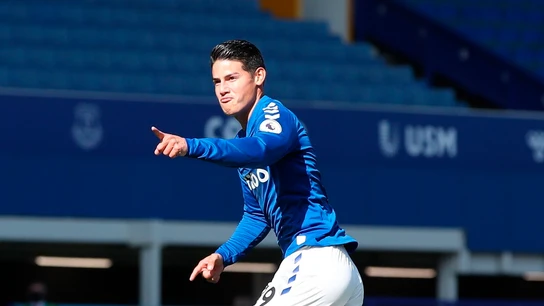 James Rodríguez, con el Everton James Rodríguez, con el Everton