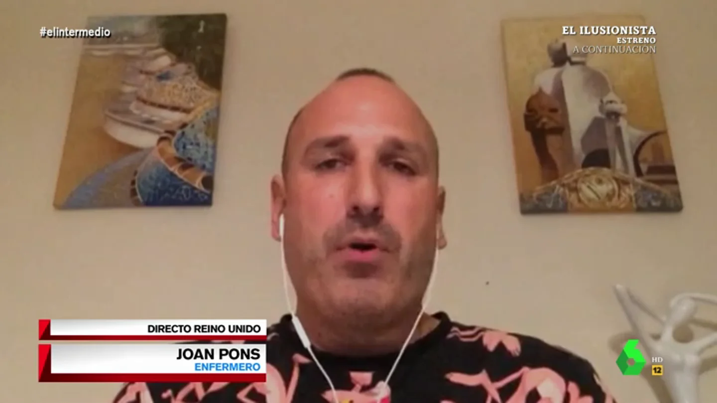 Joan Pons, enfermero español que trabaja en Reino Unido. Habla un enfermero español en Reino Unido que se quedó "boquiabierto" con Ayuso: "No falta personal, falta inversión y contratos"