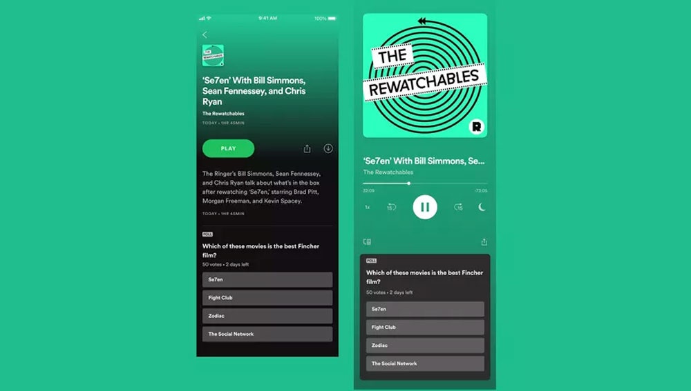 Nuevas encuestas en tiempo real dentro de los podcasts de Spotify.
