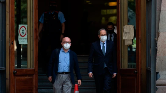 Quim Torra a su salida este miércoles al Tribunal Superior de Justicia de Cataluña Quim Torra a su salida este miércoles al Tribunal Superior de Justicia de Cataluña